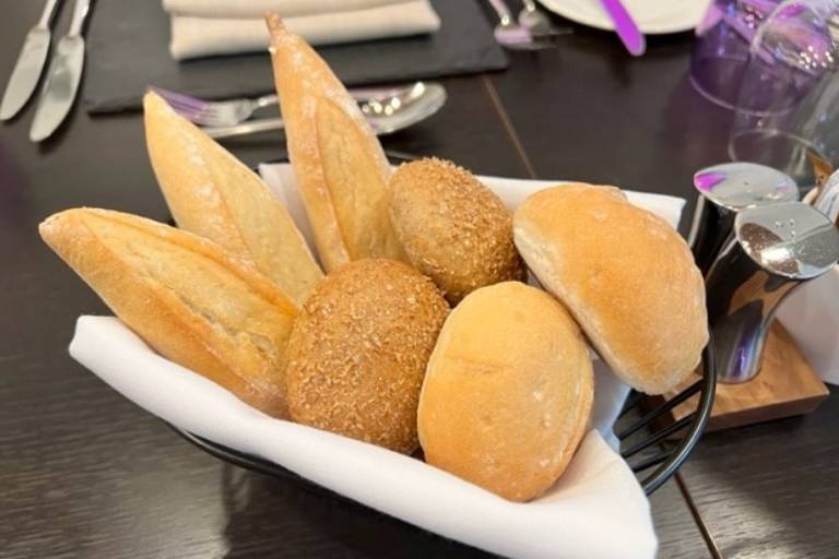 Artisan bread selection and sea-salted butter